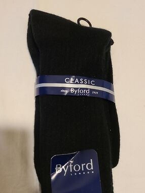 Byford London Classic Black BY5181, NWT, Made In Peru Socks
